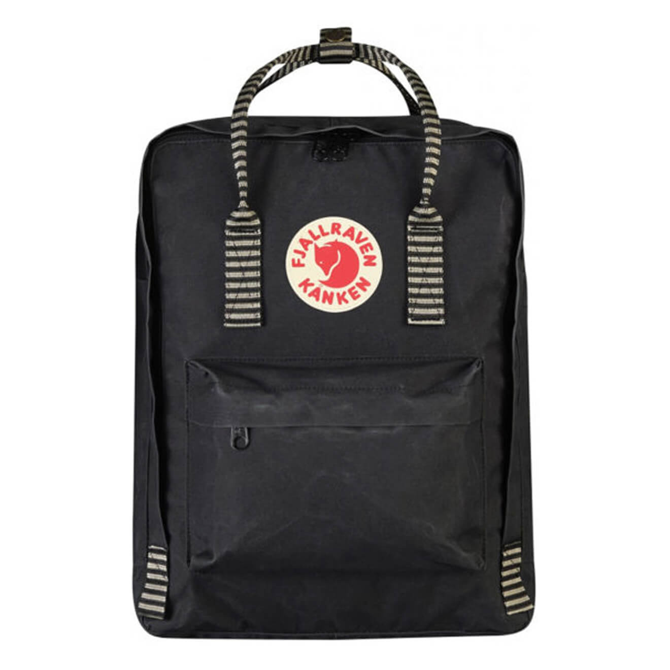 fjallraven kanken black striped backpack